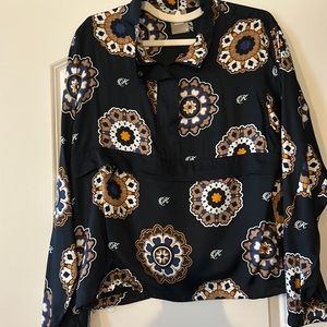Kith Black and Gold Floral Blouse